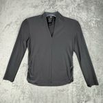 Clara Sunwoo Shirt Women XS Gray Ruched Slinky Office Preppy Neutral Minimalist Photo 1