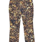 Anthropologie The Essential Slim Trousers Brown Floral Motif Women's 6 Ankle Photo 3