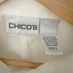 Chico's | Off White Button Down Collared dress Shirt Fitted | Size 0 (Small, 4) Photo 3