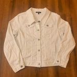 Relativity Relatively white denim jacket Size Large button up 4 pockets Photo 0