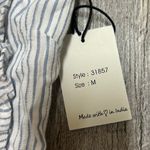 Japna NWT  Blue And White Ruffle Tank Size Medium  Photo 4