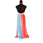 Luxxel Orange & Blue Colorblock Maxi Dress Size Large NWT Photo 5