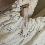 Free People  Floral Gauze Pinwheel Dress Size Medium blue white boho beach travel Photo 3