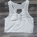 Brandy Melville White Cropped Tank Top SZ S Cropped Flowy Sleeveless Blouse Photo 1