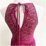 Morgan & Co Size Small Keyhole Sequins Tie Back Halter Maxi Dress Prom Maroon Red Photo 11