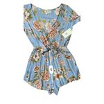 Billabong Sittin Pretty Blue Floral Romantic Romper SMALL Boho Cottagecore NWT Photo 9