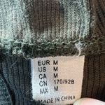 Ruffle Long Sleeve Ribbed Blouse Shirt Olive Green Ruffle Neck & Shoulder Medium Photo 6