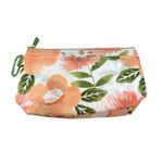 Thirty One Gifts White & Pink Floral Makeup‎ Bag Zipper Transparent Pouch Travel Photo 1