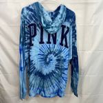 PINK - Victoria's Secret  women's blue tie dyed pullover hooded casual shirt large Photo 6