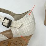 Toms Clarissa Strappy Cork Wedge Sandal in Natural Linen Size 8.5 Photo 5