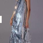 Anthropologie NWT MAEVE  One Shoulder Sequin Ruffle
Maxi Dress Silver XS Photo 0