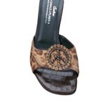 Donald Pliner Sand Leopard Hair Calf Leather Rhinestone Slide Shoe New $325 NIB Brown Size 9 Photo 3