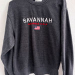 Savannah Georgia Sweatshirt Womens Small Gray‎ Travel Travel Embroiderey Coastal Gray Photo 0