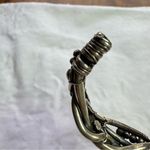 Vintage Silver Metal Ball and Helix Small Wrist Heavy Open Cuff Bracelet Photo 4