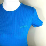 BDG Urban Outfitters Blue Cropped Baby Tee Ribbed Shirt NEW Size S Photo 3