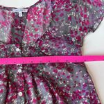 Delia's dELiA*s Women's Chiffon Sheer Top Blouse Gray Pink Spring Summer Size XS Photo 2