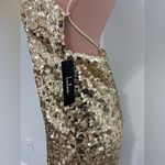 Lulus NWT  Force‎ of Fashion Gold Backless Sequin Mini Dress Size MEDIUM Photo 2