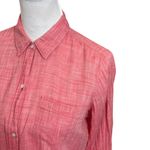 Nili Lotan Cotton Button Down Shirt Women’s Size Small Red Lightweight Long Slee Photo 6