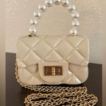 Cream Quilted Mini | Micro Bag Gold Photo 0