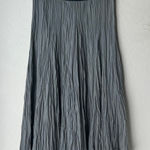 CP Shades  Gray Crinkle Textured A-Line Lagenlook Pull-On Midi‎ Skirt Size Medium Photo 0