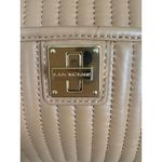 Isaac Mizrahi Quilted Camera Bag Tan Leather Crossbody Tassel Gold Lock NWT Photo 4
