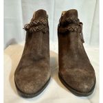 Franco Sarto Women’s Braided Fringe Brown Wedge Ankle Boots Bootie Sz. 10M Photo 6