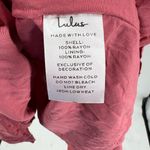 Lulus  rayon Swiss dot deep v-neck tiered mini dress dusty rose lace M skater Photo 7