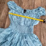 Princess Polly Coquette cottagecore blue ruffled babydoll puff sleeve romper dress Photo 3