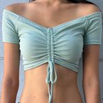 Forever 21 Mint over the shoulder crop top Photo 2