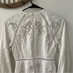 Michael Kors WHITE Floral Embroidered Hemp Eyelet Lace Scallop Mini Dress 0 Photo 9