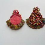 Bohemian Beaded Tassel Earrings for Women Big Statement Earrings Red Photo 5