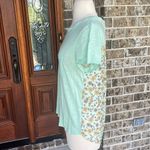 belle du jour Comfy Green Pocket Flowy Top Floral Back Photo 6