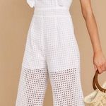 Red Dress Boutique White Eyelet MidiJumpsuit Photo 0