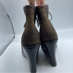 Rag and Bone Brown Leather Combat Wedge Ankle Boots Distressed Womens 9 Lace Up Photo 4