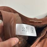 MOTHER Women's Brown Leather Slim Pants Size 32 Photo 4