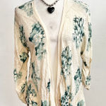 Vintage Cream Floral Front Pocket Cardigan Fairycore Fairy Grunge Artsy Medium Photo 0