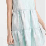 Amanda Uprichard  Connolly Ice Blue Shimmer Tiered Mini Dress - Sz S 🧡🎀 Photo 0