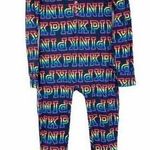 PINK - Victoria's Secret Pink Victoria’s Secret Rainbow Spell Out Butt Flap One Piece Pajamas Sz M Photo 0