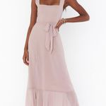 Show Me Your Mumu  Claire Midi Dress in Soft Beige Chiffon S NWT Photo 1