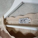 Anna Kay. Crochet Striped Brown Tan and Cream Women Sweater Dress Small Photo 4