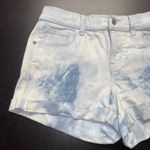 Old Navy  Blue Tie Dye Denim Boyfriend Jean Shorts Stretchy Women's Size 2 Photo 2