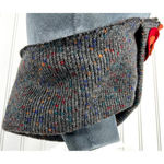 Platania Wool Neck Collar Scarf Gray Orange Red Made in Italy Lagenlook Cottage Photo 6