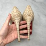 Christian Louboutin Bianca Snake Print Cork Platform Heel Stiletto Pumps Tan 37 Photo 6