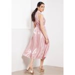 Evereve  o.p.t. Caralyn Midi Dress in Blush Pink Silky Satin Draped Medium Photo 2