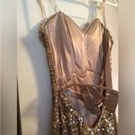La Femme 18414 Gold Sequin Strapless Column Gown Size 2 NWT Photo 3