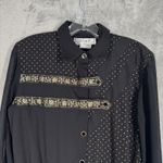 d.frank Jumpsuit Women Black Gold Embellished Long Sleeve Belted Vintage Photo 4