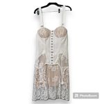 TwoTwinStyle medium white summer lace dress boho sexy padded adjustable garter Photo 14