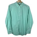 Everlane  Womens Button Up Shirt 4 Cotton Green Mint Striped Pastel Easter Photo 0