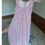 Jopna Boho Ruffle Strap Smocked Midi Dress Pink Orange Floral Cottagecore XS Purple Photo 3