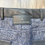 Maniere De Voir  Woven Knit Straight Pants with Leather Trim in Blue Size 0 NWT Photo 10
